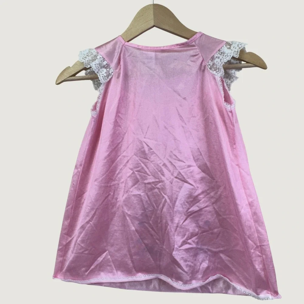 Barbie Vintage 90s Nightgown Girls Size 4/5 Pink Lace Barbiecore Mattel Set of 2